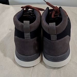 CLARKS RACELITE WALLY MEN SHOES 9.5D BLACK/BROWN LEATHER, BRAND NEW,  NEVER WORN